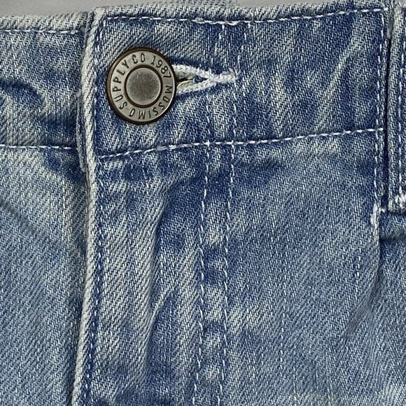 Mossimo Supply Co Juniors Jean Shorts 11 Light Blue White Distressed Denim - Picture 8 of 12